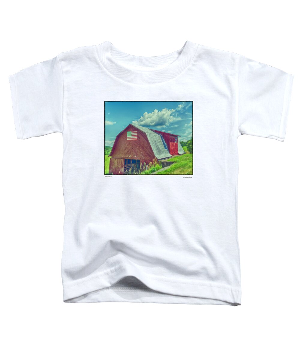 Barn Quilt Toddler T-Shirt featuring the photograph Patriotic Clouds by R Thomas Berner