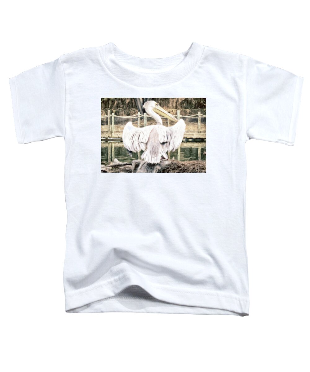 Pelican Toddler T-Shirt featuring the photograph Pelican by Alison Frank