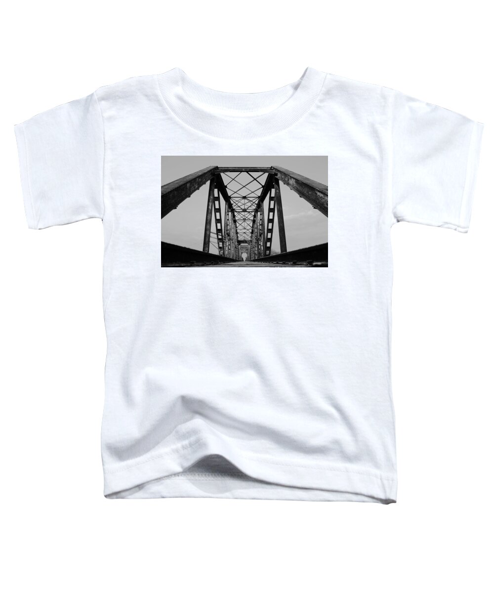 Union Pacific Toddler T-Shirt featuring the photograph Pennsylvania Steel Co. Railroad Bridge by Nathan Little