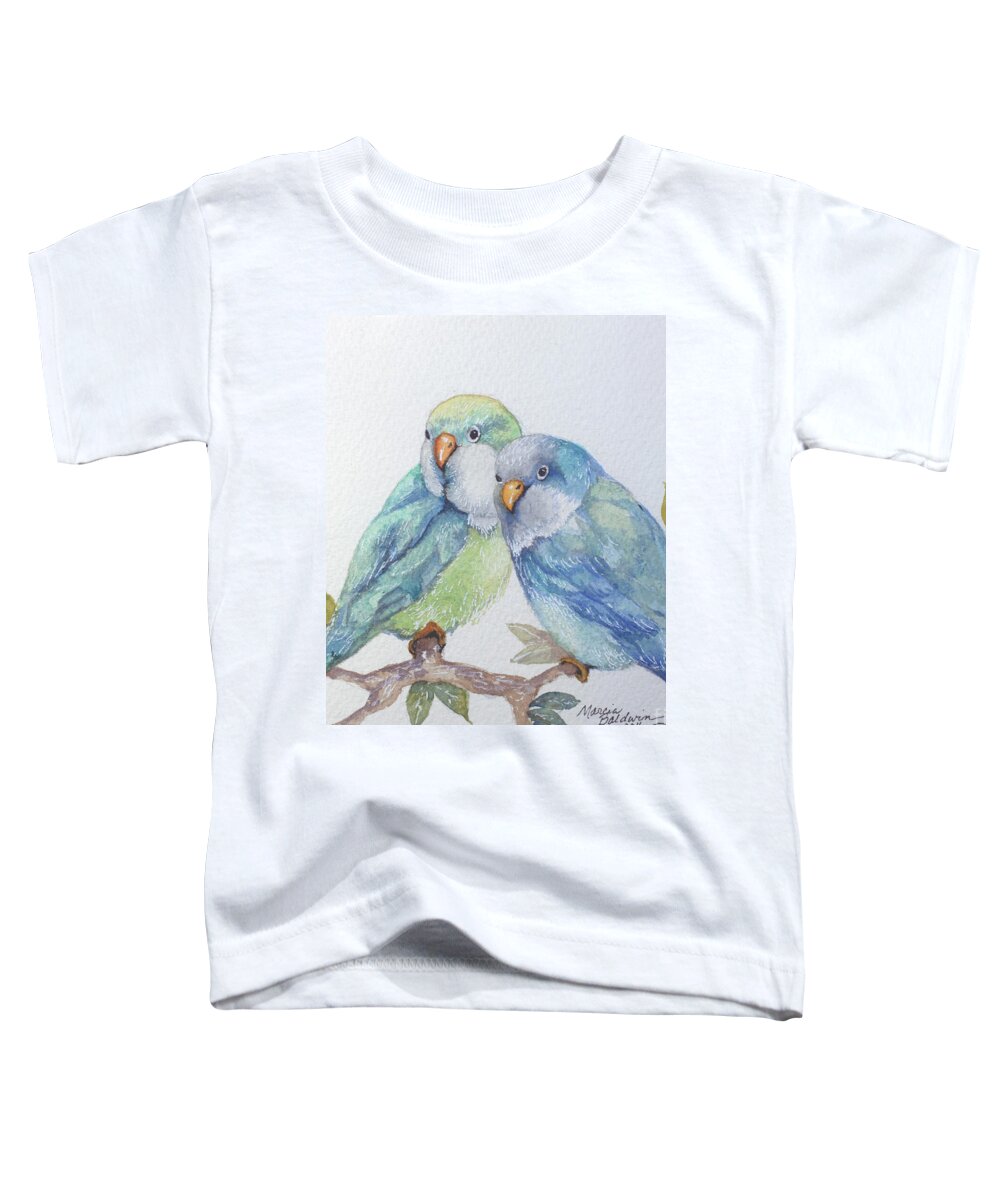 Bird Toddler T-Shirt featuring the painting Pete And Repete by Marcia Baldwin