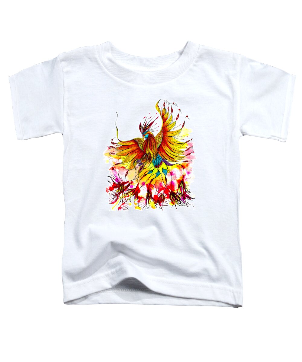 Fenix Toddler T-Shirt featuring the painting Phoenix by Isabel Salvador