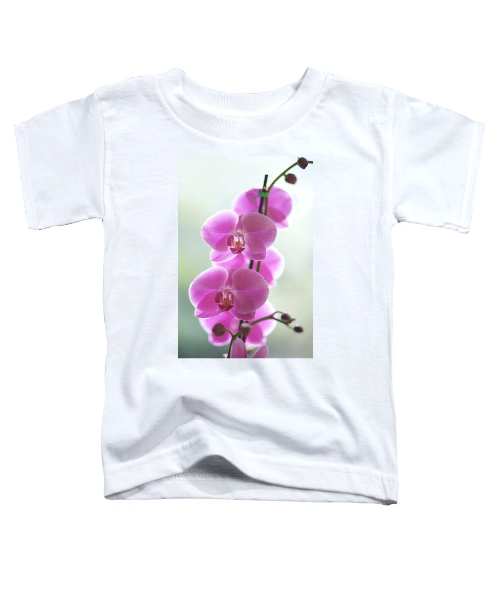 Background Toddler T-Shirt featuring the photograph Pink Orchids by Kicka Witte - Printscapes