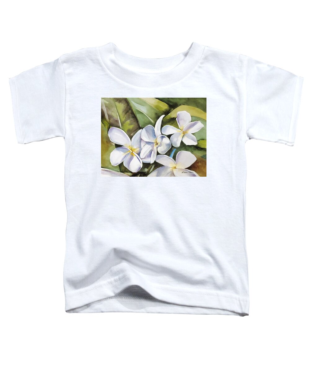 Among Toddler T-Shirt featuring the painting Plumeria II by Han Choi - Printscapes