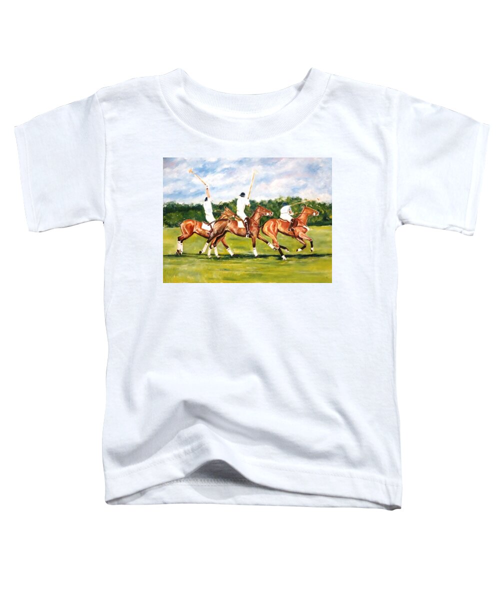  120º Abierto De Palermo Toddler T-Shirt featuring the painting Polo 1 by Carlos Jose Barbieri