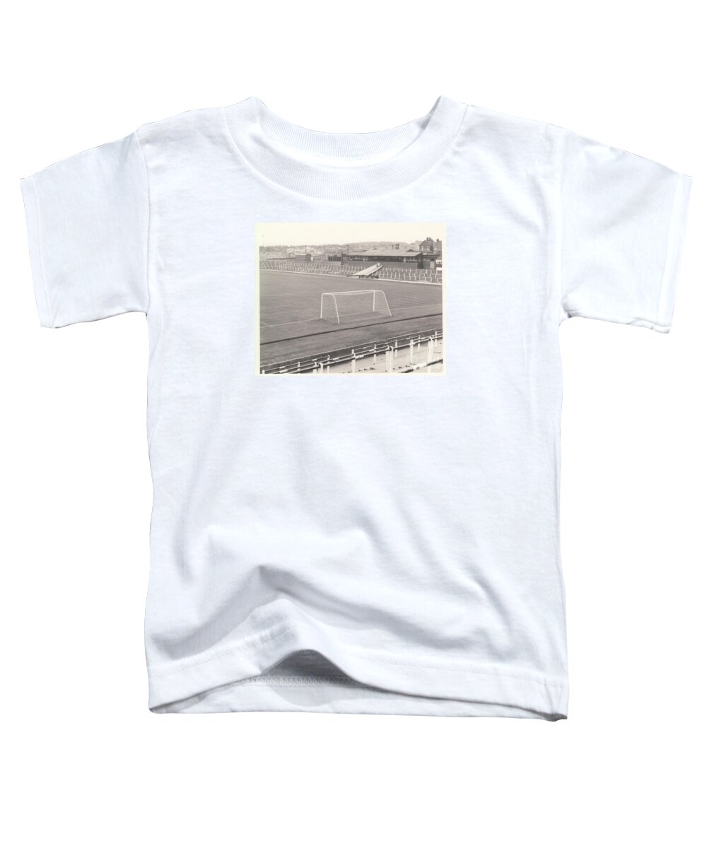  Toddler T-Shirt featuring the photograph Port Vale - Vale Park - Lorne Street Stand 1 - BW - September 1968 by Legendary Football Grounds