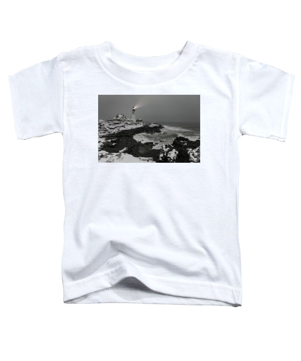 Maine Toddler T-Shirt featuring the photograph Portland Head Light Beacon by Colin Chase