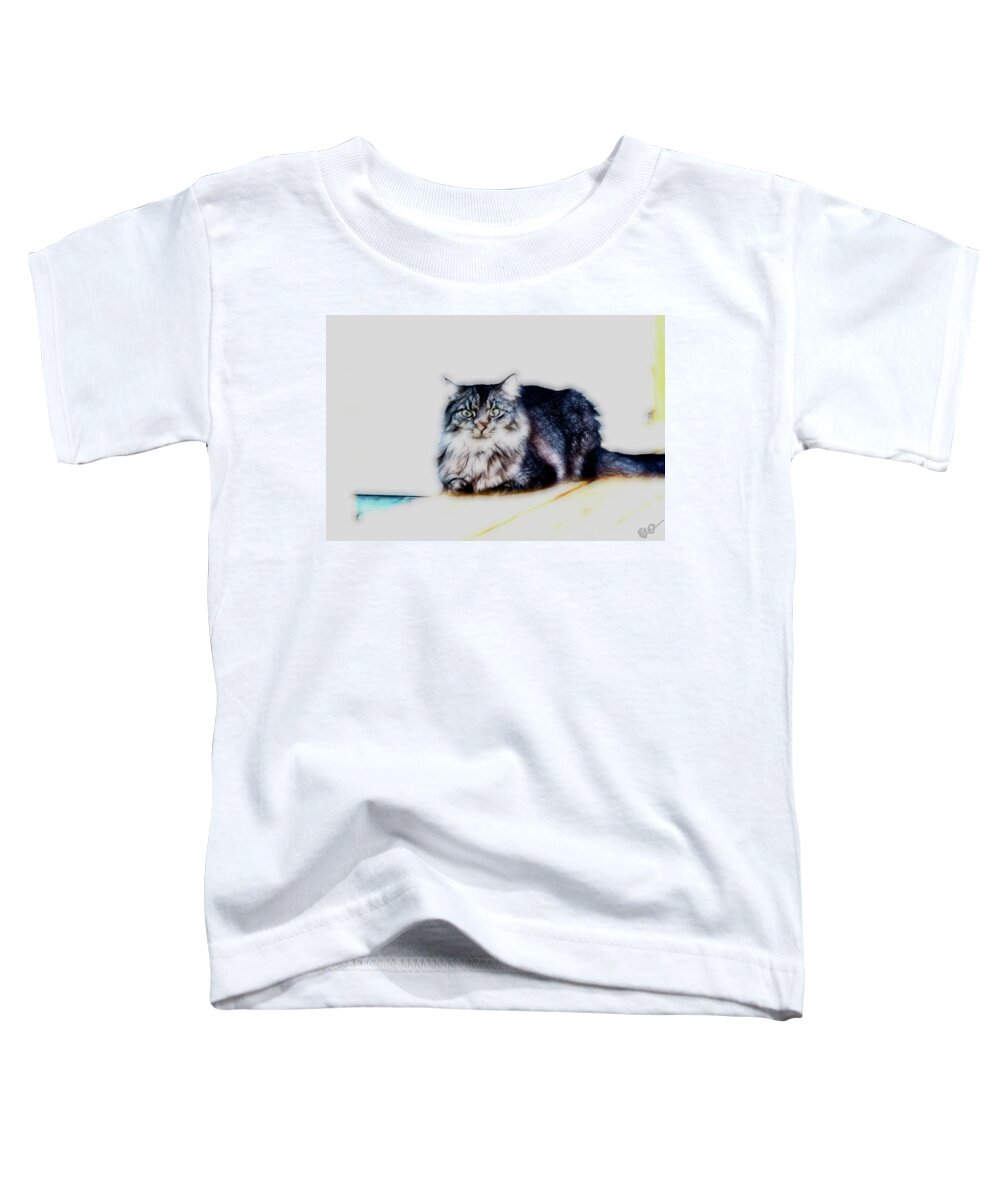 Maine Coon Toddler T-Shirt featuring the photograph Portrait of Maine Coon, Mattie by Gina O'Brien