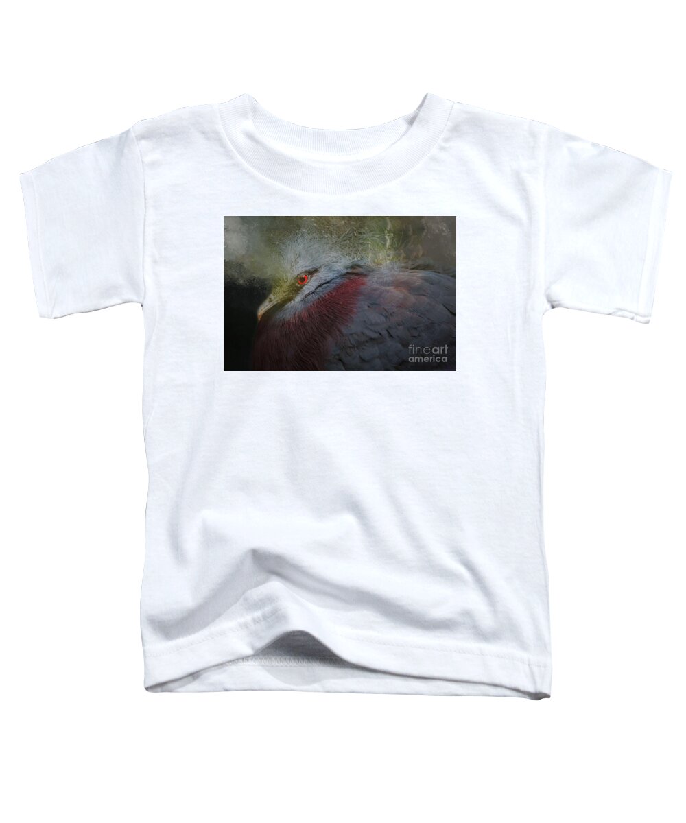 Victoria Crowned Pigeon Toddler T-Shirt featuring the photograph Portrait of Victoria Crowned Pigeon by Eva Lechner