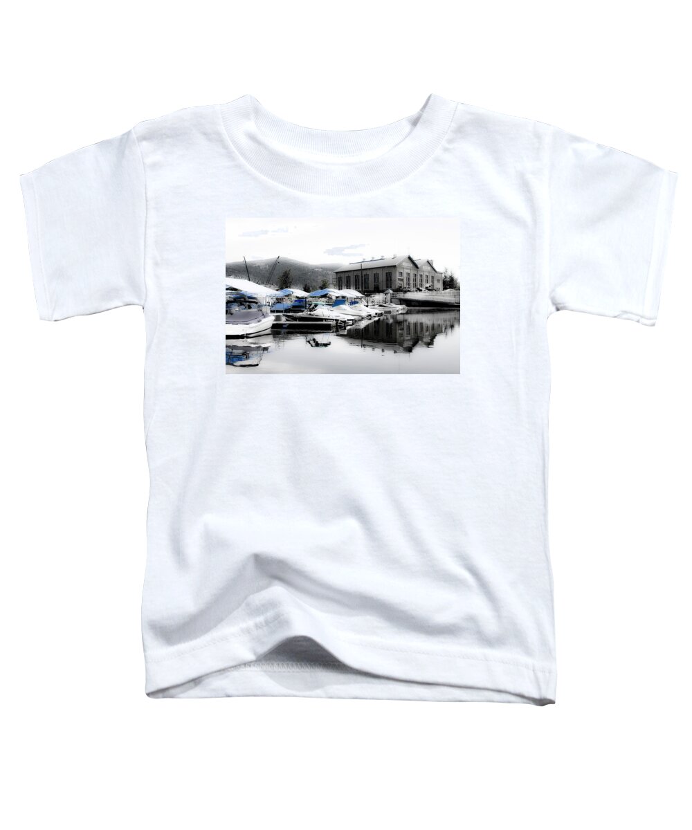 Sandpoint Toddler T-Shirt featuring the photograph Power House and Marina by Lee Santa