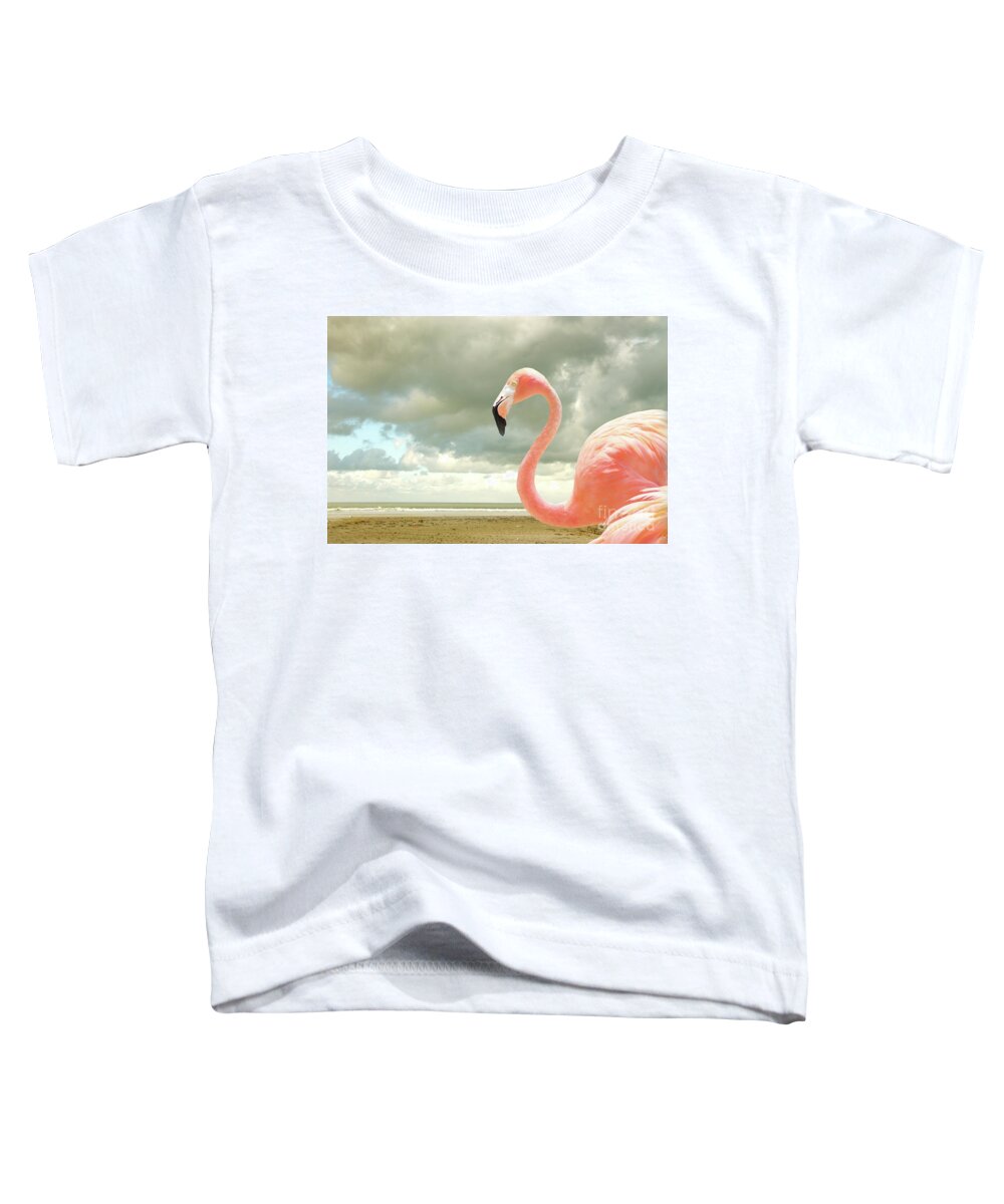 Flamingo Toddler T-Shirt featuring the photograph Proud to be pink by Adriana Zoon
