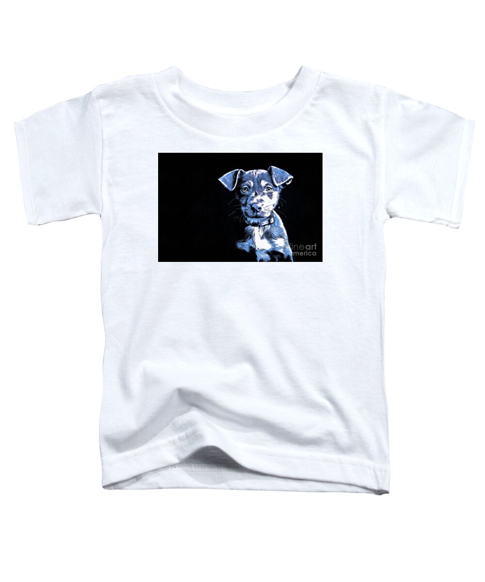 Graphic Toddler T-Shirt featuring the drawing Puppy Dog Graphic Novel by Edward Fielding