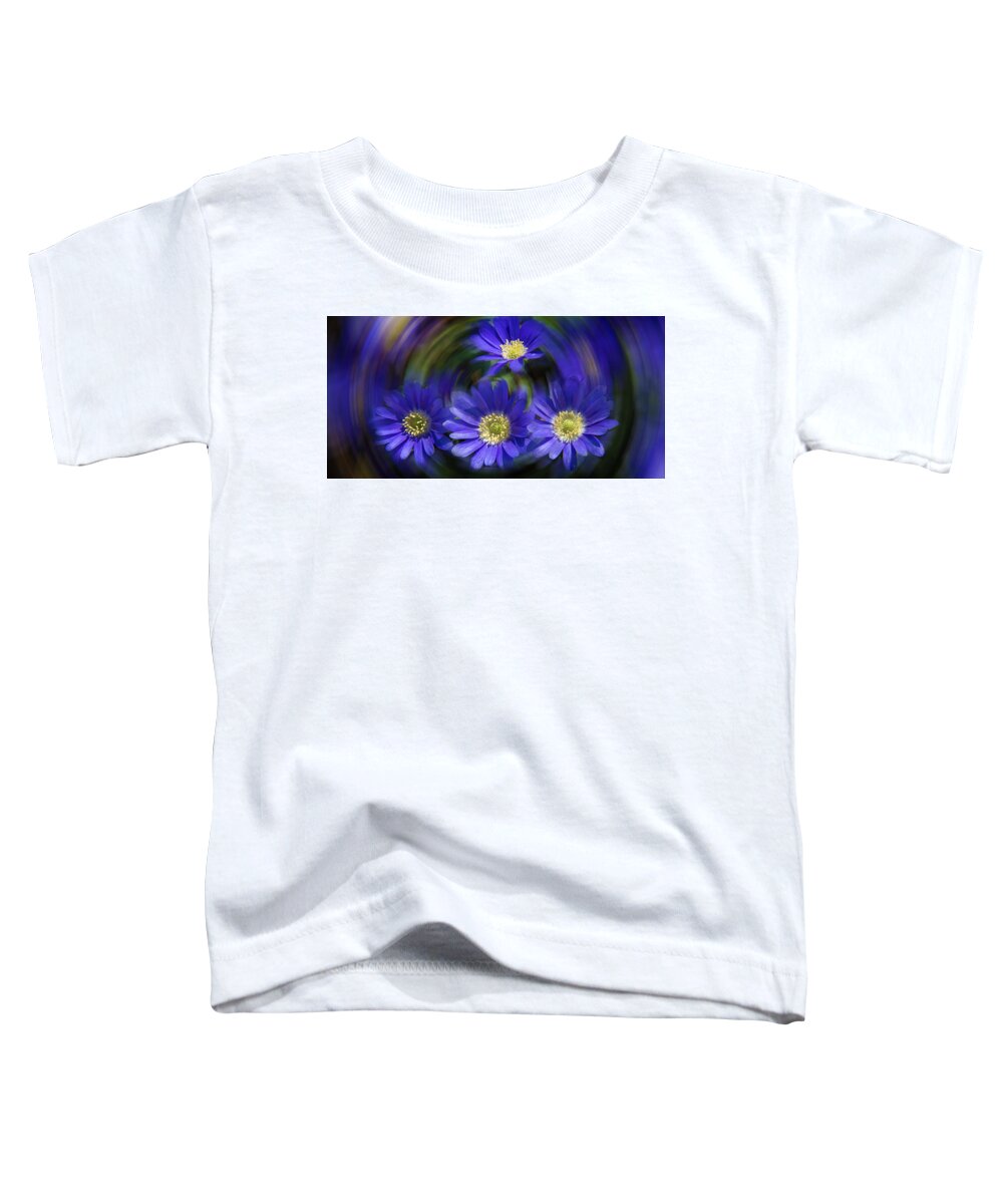 Anemone Blanda Toddler T-Shirt featuring the photograph Purple in Nature by Milena Ilieva