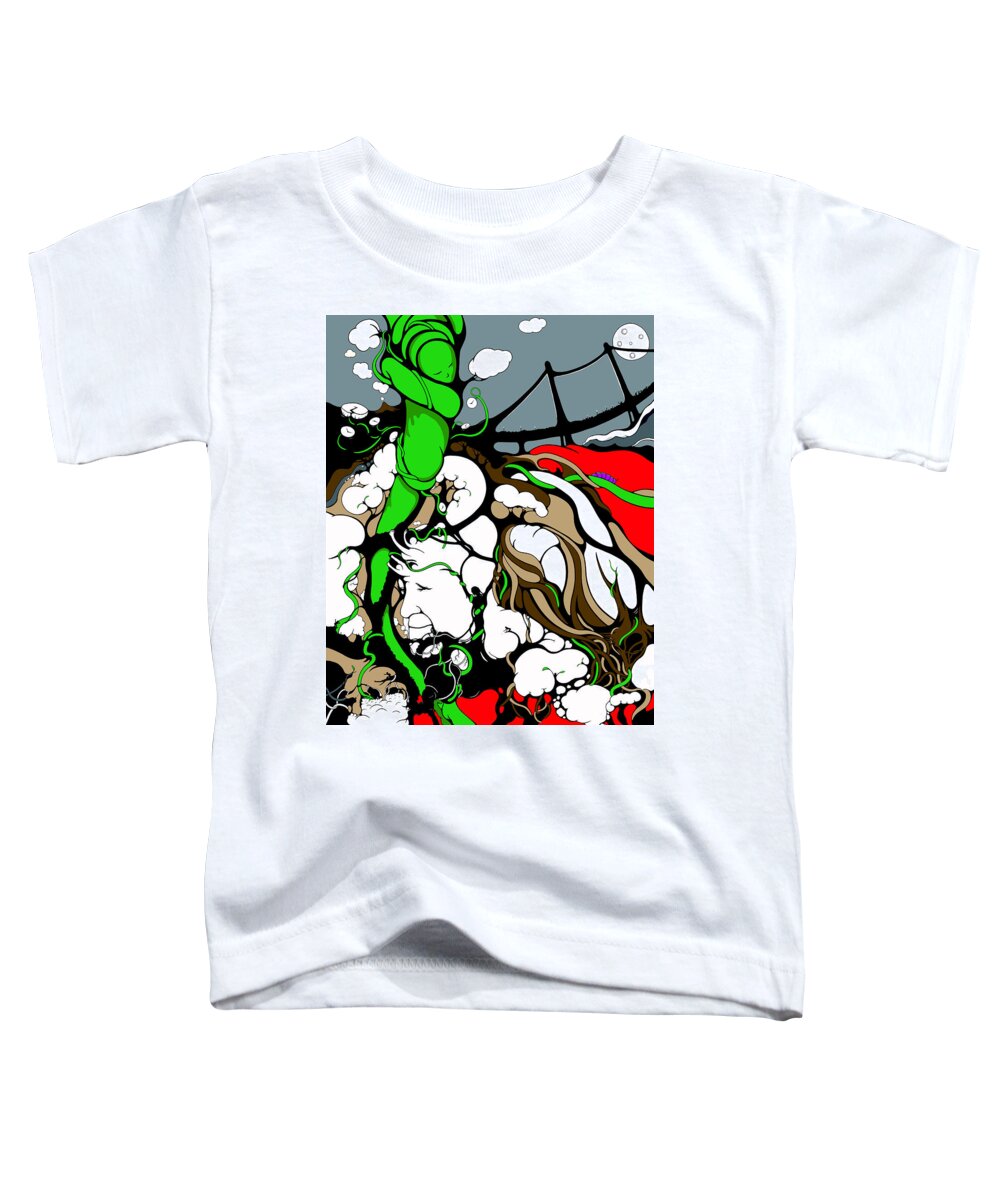 Modern Art Toddler T-Shirt featuring the drawing QUAD Peace Planted 4 VINES by Craig Tilley