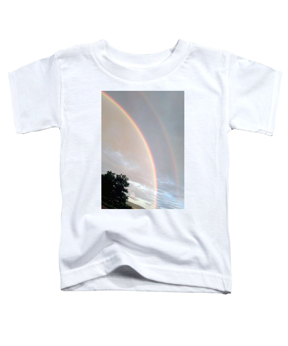 Rainbow Toddler T-Shirt featuring the photograph Rainbow Tilt by Wild Thing