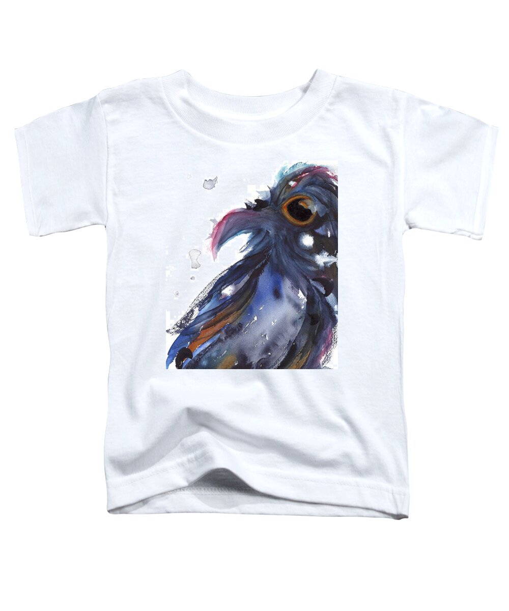 Raven Toddler T-Shirt featuring the painting Raven 1 by Dawn Derman