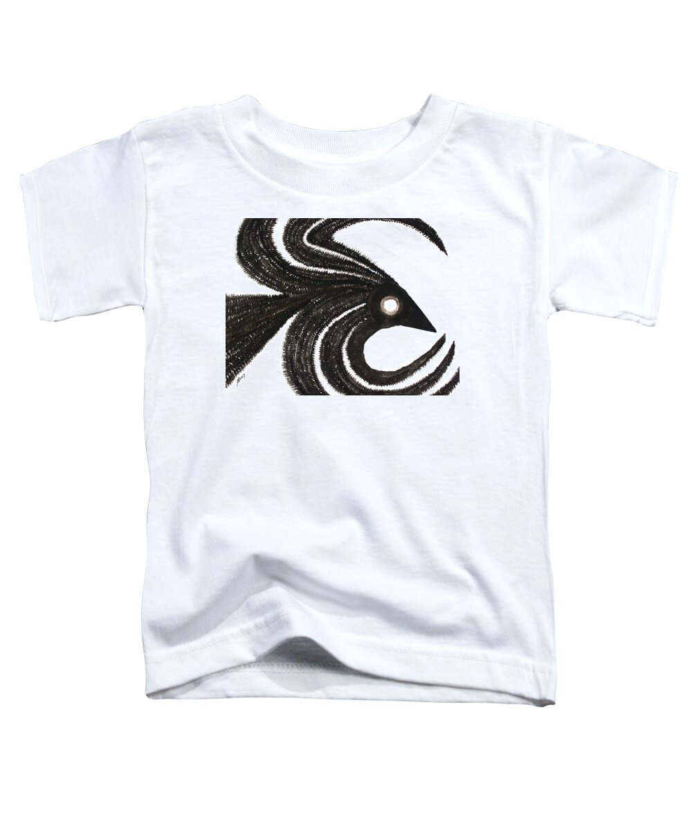 Raven Toddler T-Shirt featuring the painting Ravenous original painting by Sol Luckman