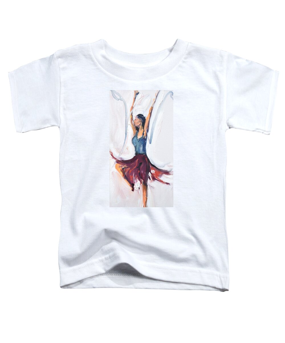 Dance Toddler T-Shirt featuring the painting Rebekah's Dance Series 1 Pose 2 by Donna Tuten