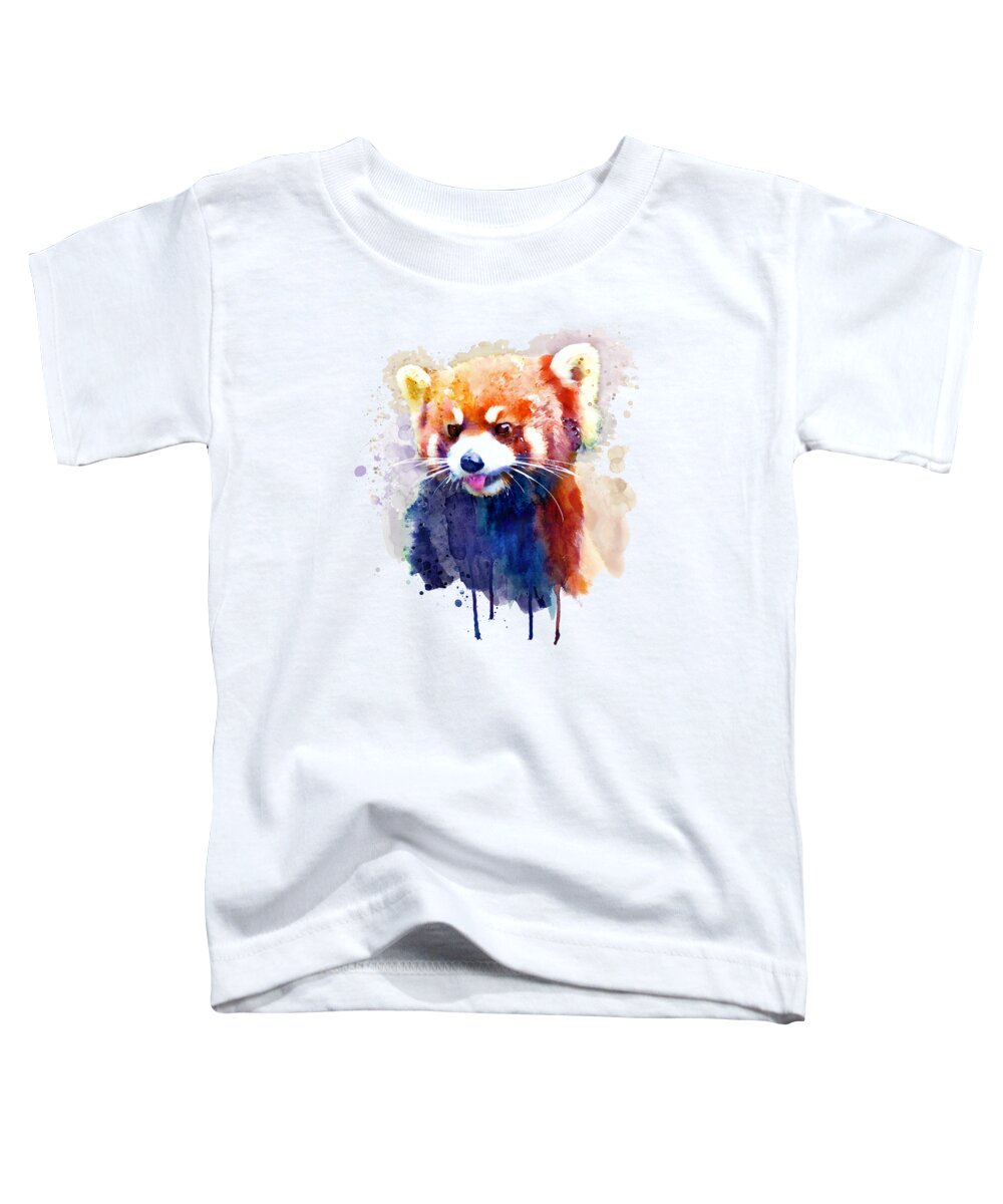 Marian Voicu Toddler T-Shirt featuring the painting Red Panda Portrait by Marian Voicu
