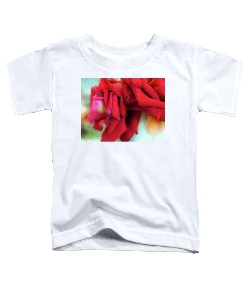Rose Toddler T-Shirt featuring the painting Red Rose Macro by DonaRose