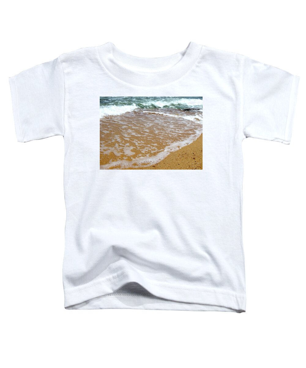 Sand Toddler T-Shirt featuring the photograph Red Sea Meets The Beautiful Sandy Beach 2 by Johanna Hurmerinta