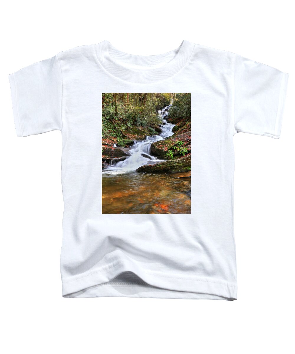 Roaring Fork Creek Falls Toddler T-Shirt featuring the photograph Roaring Fork Creek Falls II by Carol Montoya