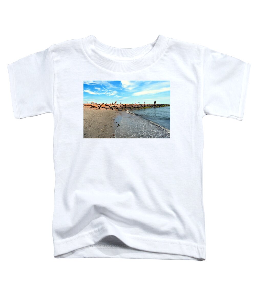 Pier Toddler T-Shirt featuring the photograph Rock Pier by Dani McEvoy
