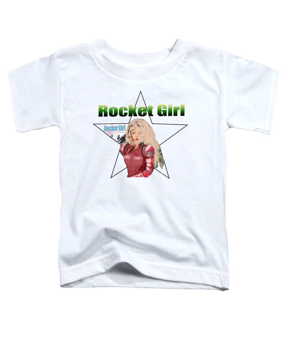 Rocket Toddler T-Shirt featuring the painting Rocket Girl by Tom Conway