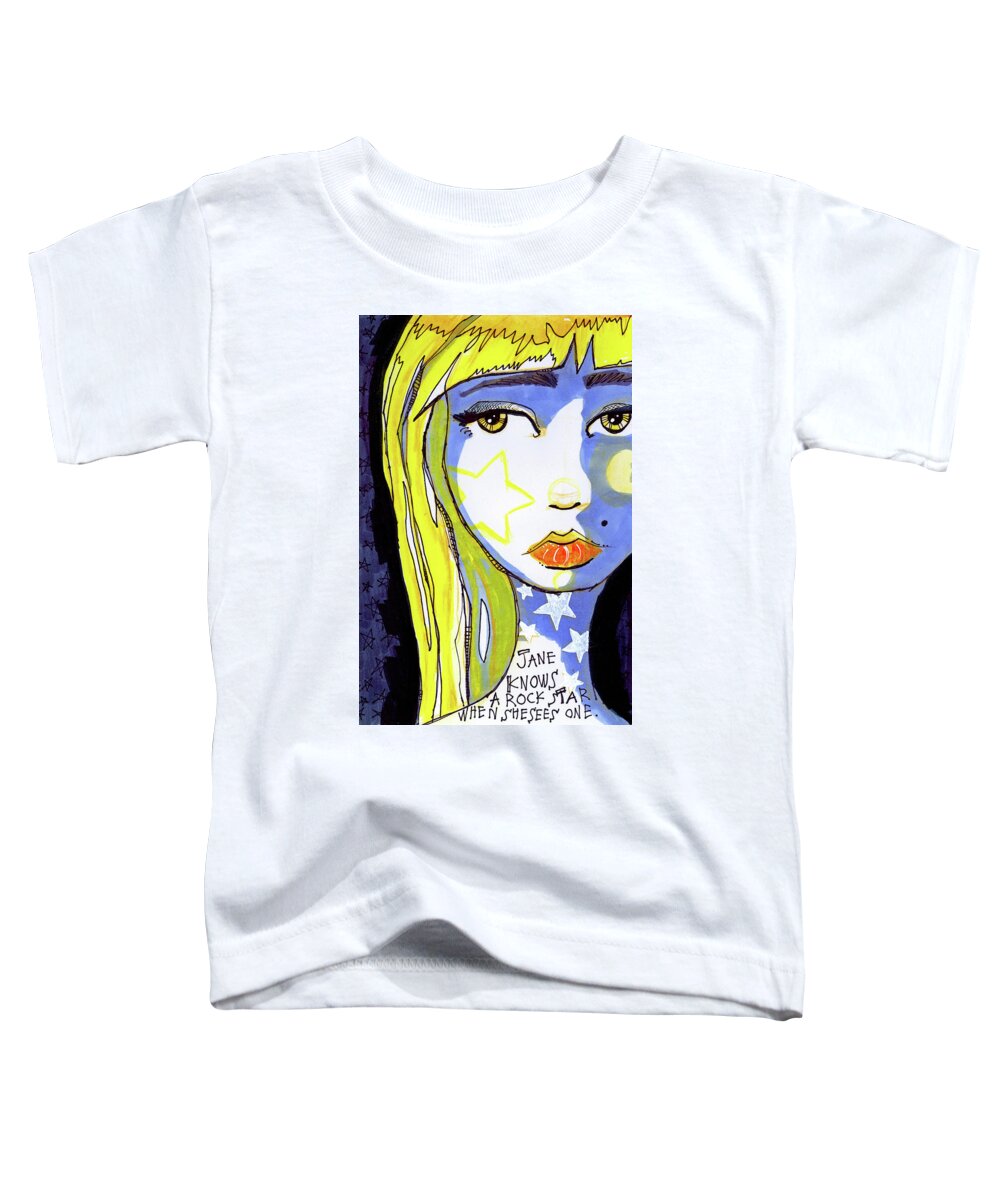 Rockstar Toddler T-Shirt featuring the painting Rockstar Jane by Tonya Doughty