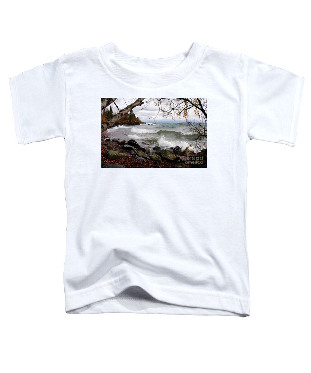 Lake Superior Toddler T-Shirt featuring the photograph Rolling In by Sandra Updyke