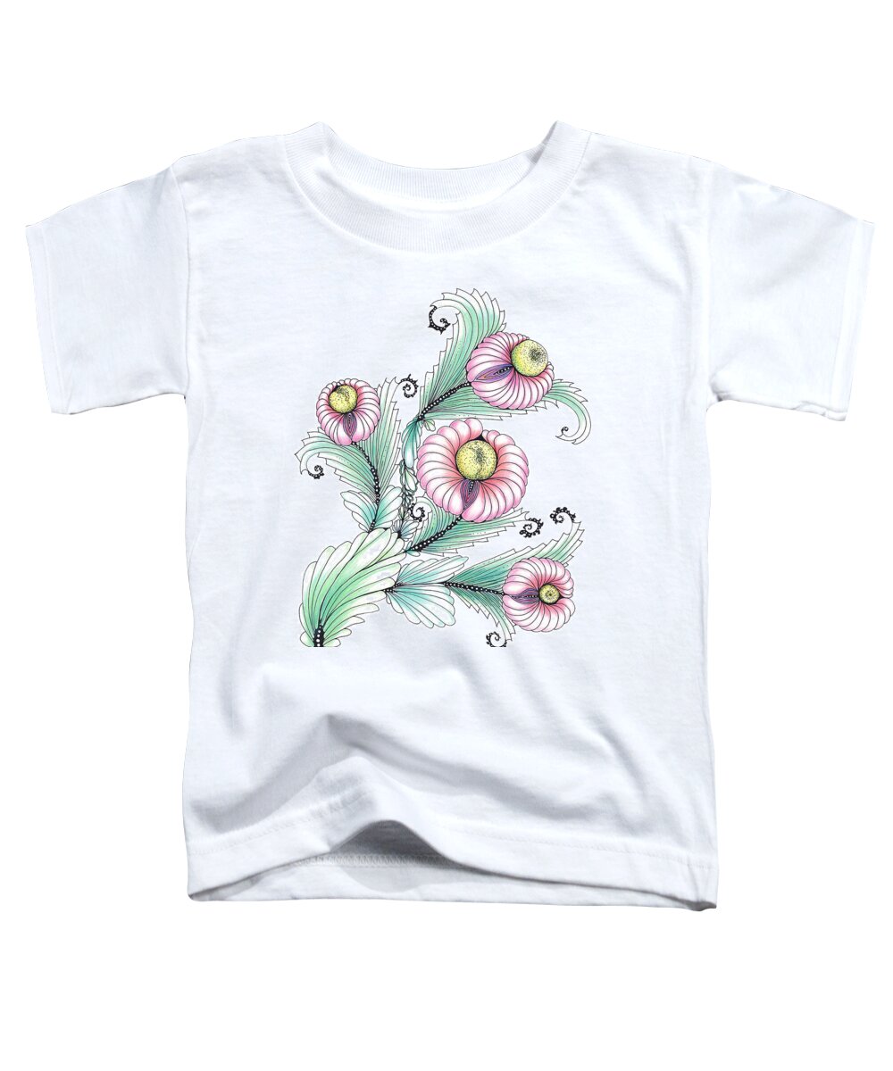 Plume Toddler T-Shirt featuring the drawing Romashki by Alexandra Louie