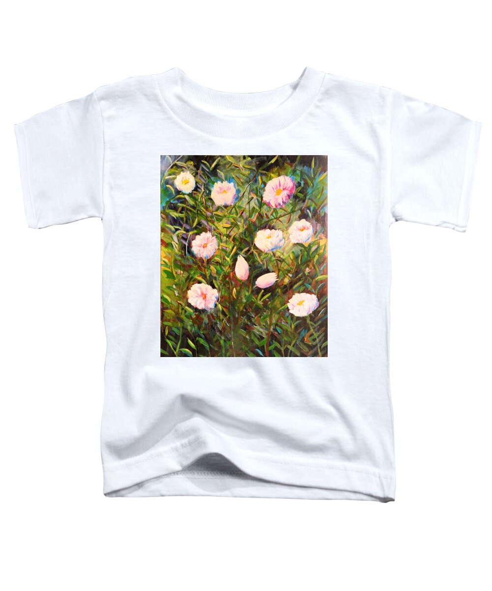 Roses Toddler T-Shirt featuring the painting Rosas by Medea Ioseliani