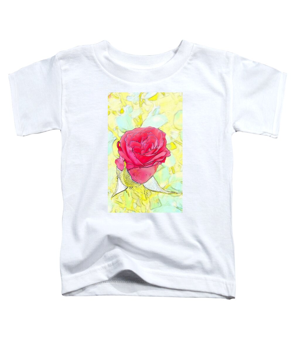 Rosebud Toddler T-Shirt featuring the digital art Rosebud by Kumiko Izumi