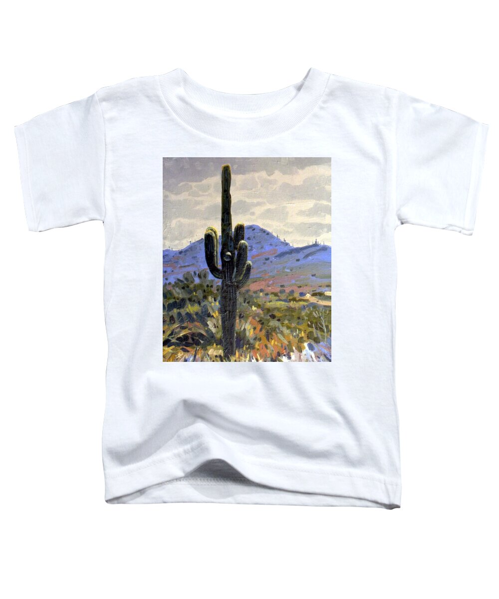 Saguaro Toddler T-Shirt featuring the painting Saguaro by Donald Maier