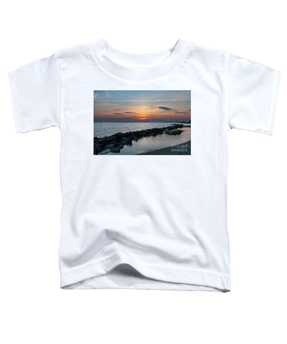 Sunset Toddler T-Shirt featuring the photograph Salt Water Sunset over Sullivan's Island SC by Dale Powell