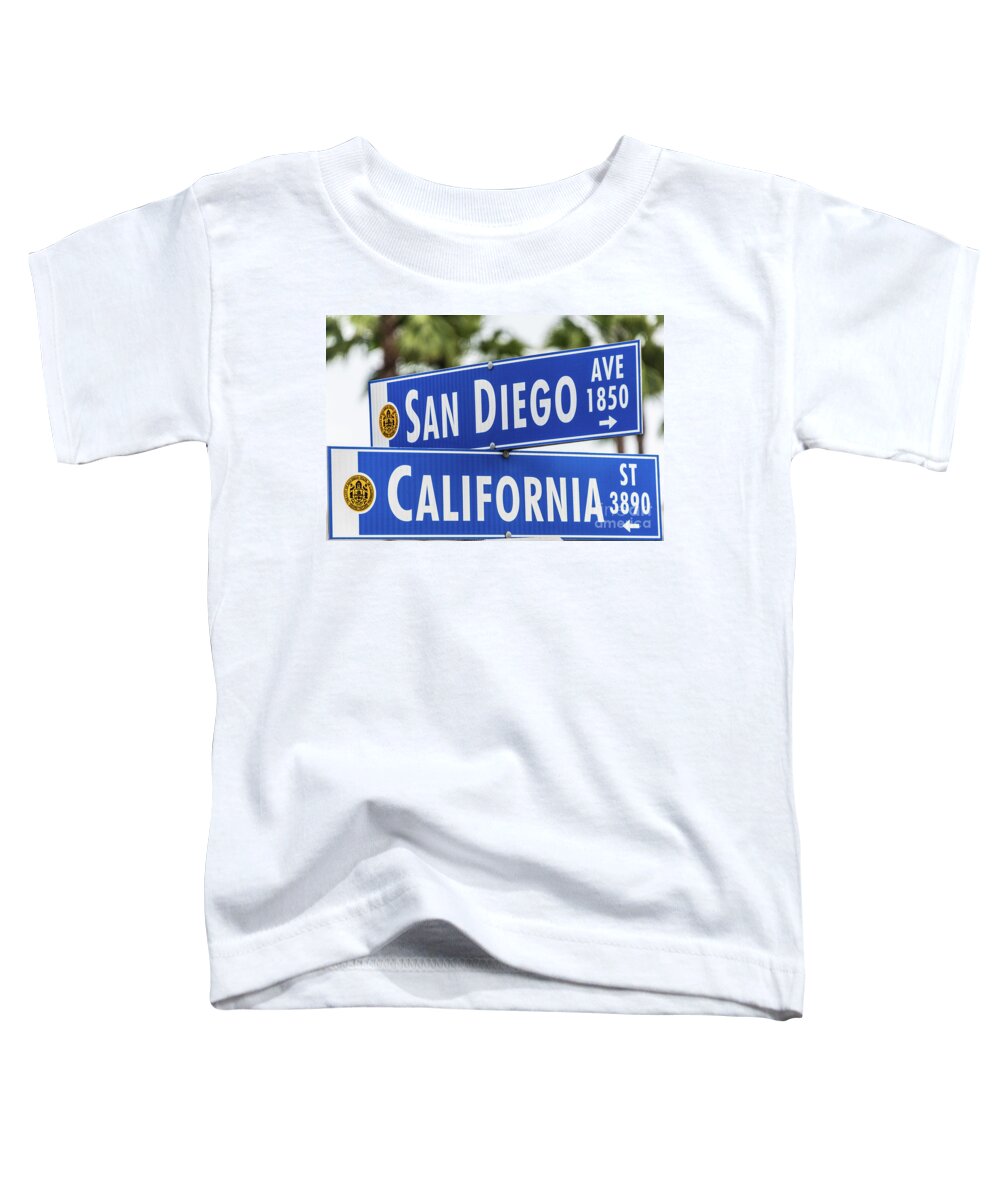 California St Toddler T-Shirt featuring the photograph San Diego and California Street Sign by David Levin