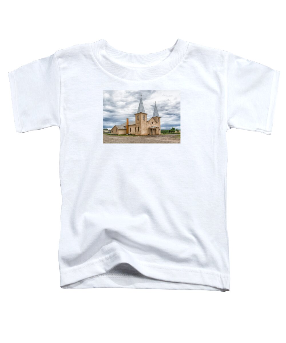 New Mexico Toddler T-Shirt featuring the photograph San Jose Church in Anton Chico NM by Alan Toepfer