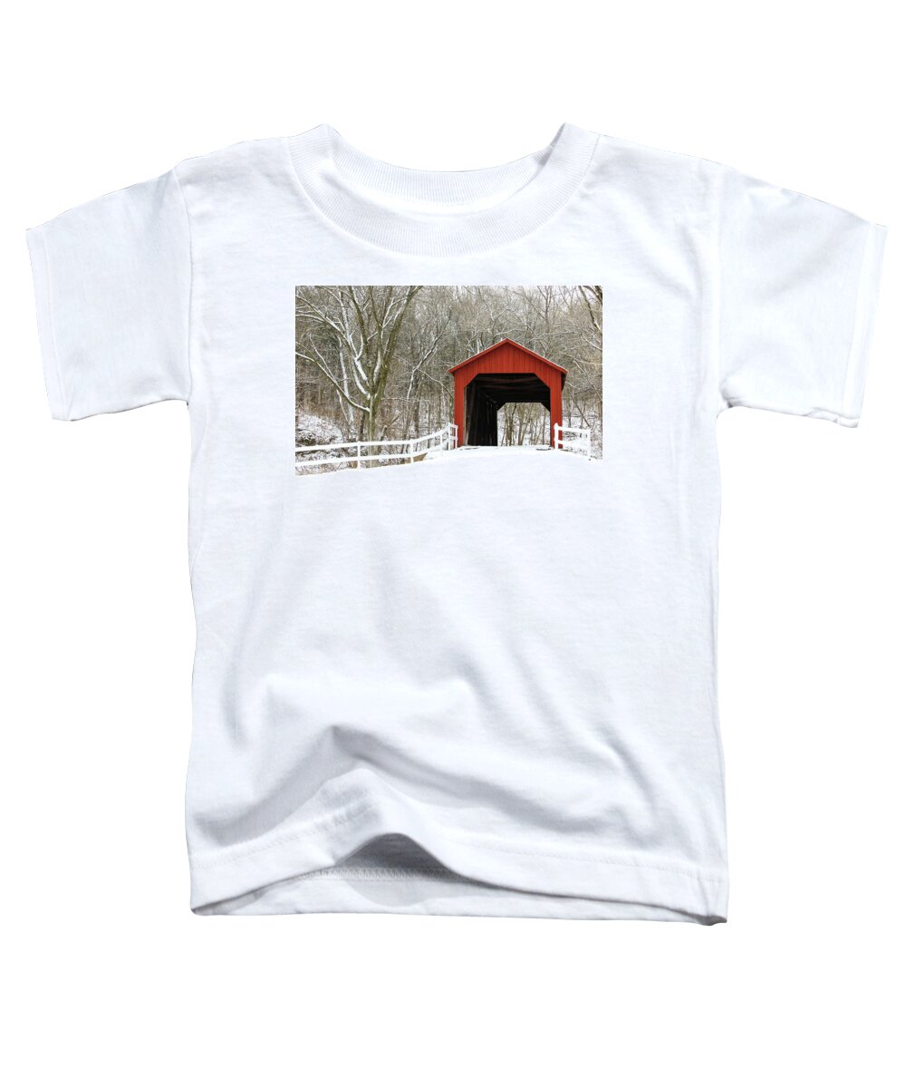 Landscape Toddler T-Shirt featuring the photograph Sandy Creek Covered Bridge by Holly Ross