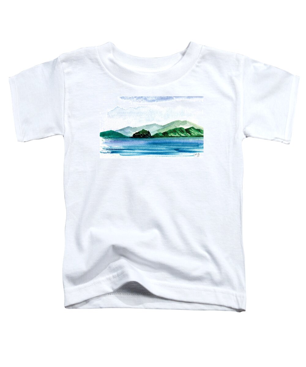 St. Thomas Toddler T-Shirt featuring the painting Sapphire Bay by Paul Gaj