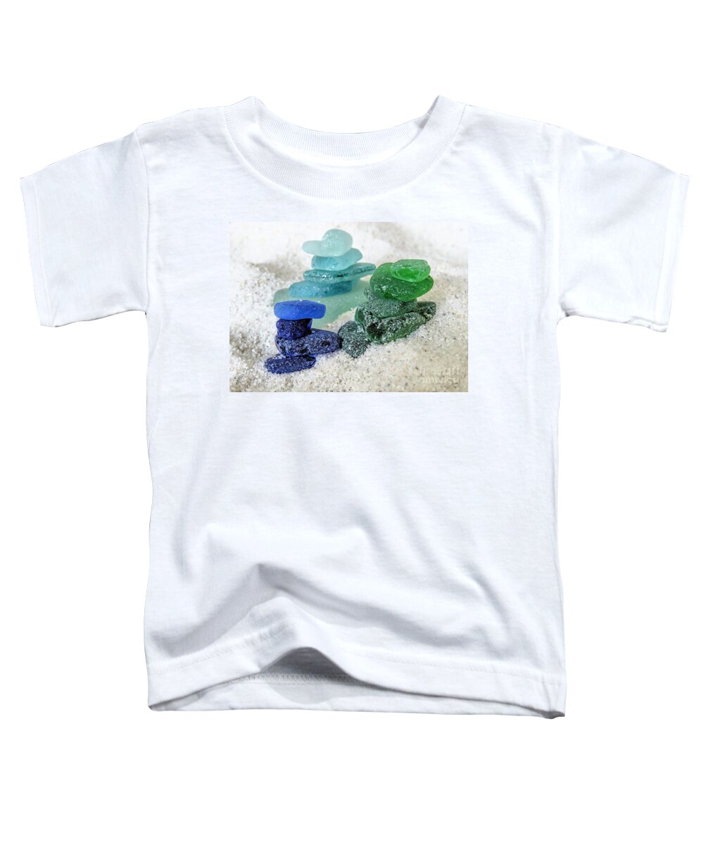 Sea Glass Toddler T-Shirt featuring the photograph Sea glass Stacks by Janice Drew
