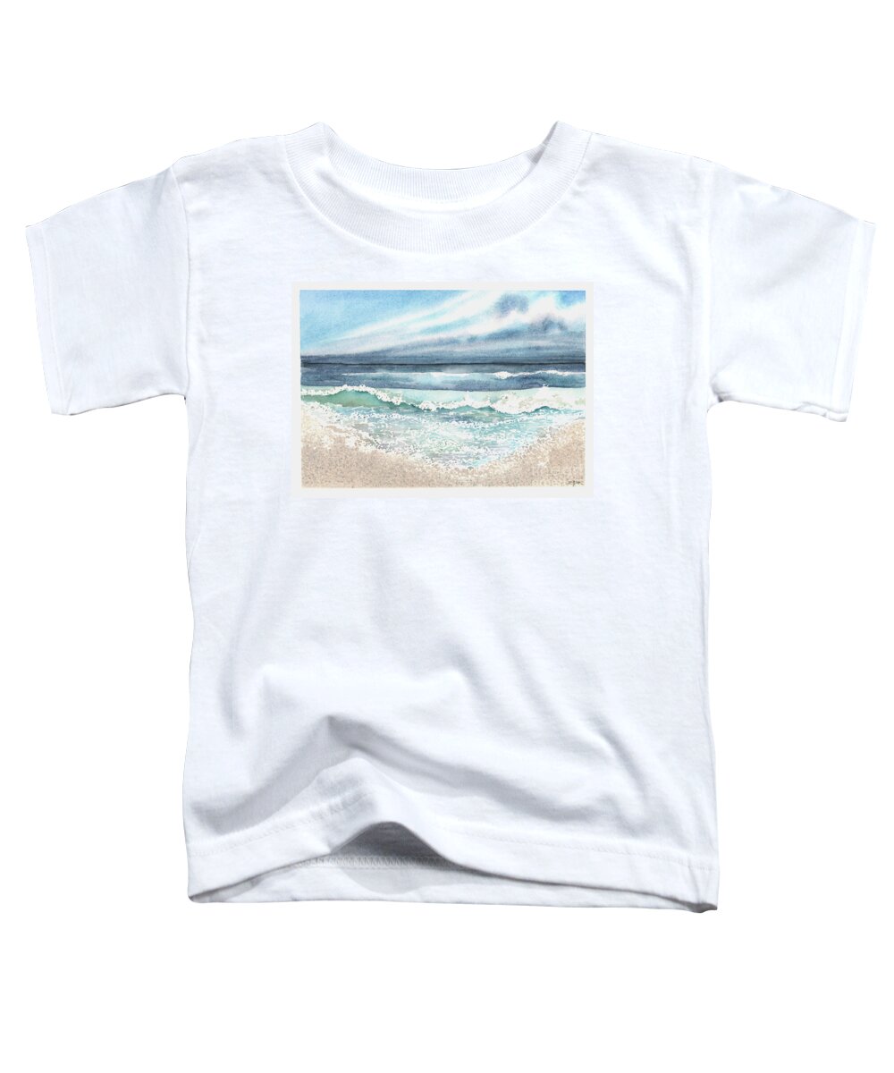 Ocean Toddler T-Shirt featuring the painting Seafoam Lace by Hilda Wagner