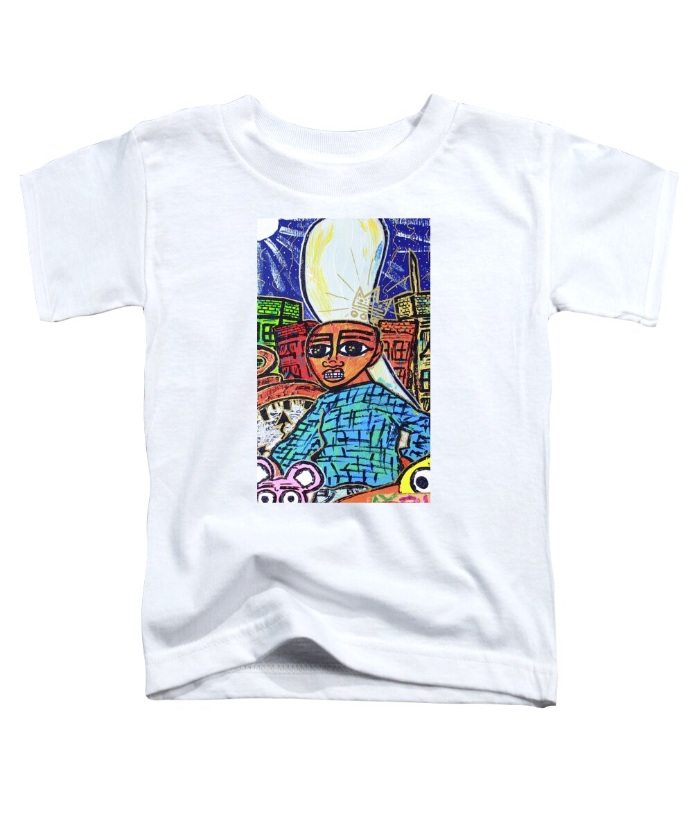  Toddler T-Shirt featuring the painting Searching... Hire Self by Odalo Wasikhongo
