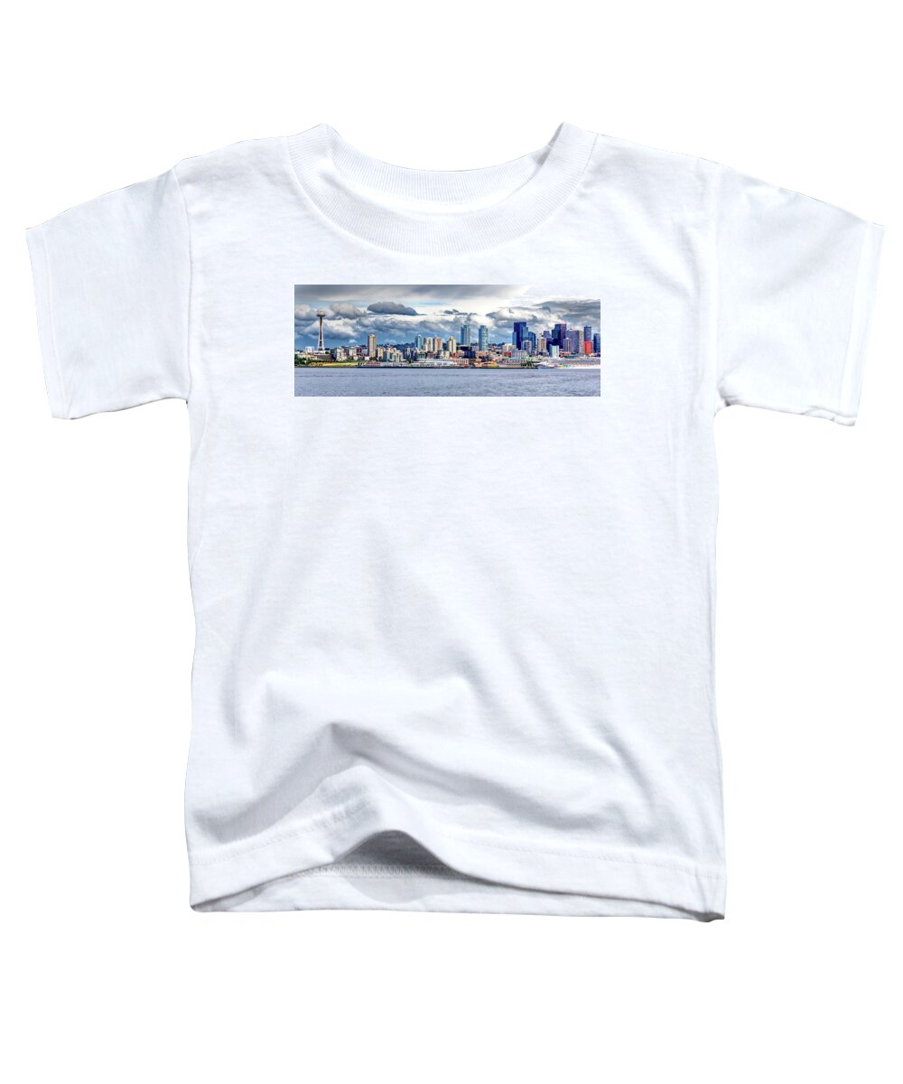 Seattle Toddler T-Shirt featuring the photograph Seattle Skyline HDR by Rob Green