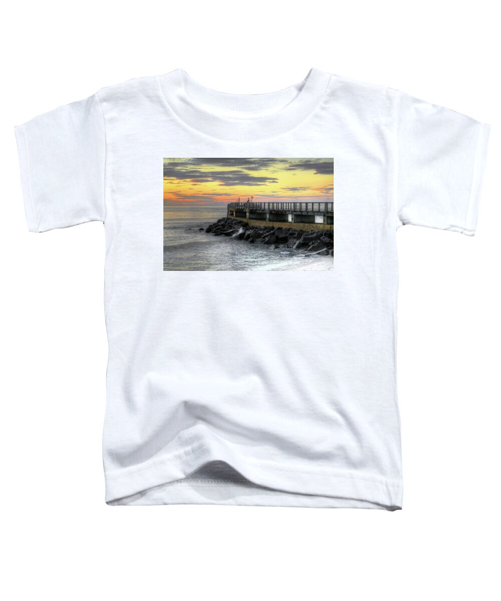 Sebastian Inlet Toddler T-Shirt featuring the photograph Sebastian Inlet Pier I by Carol Montoya