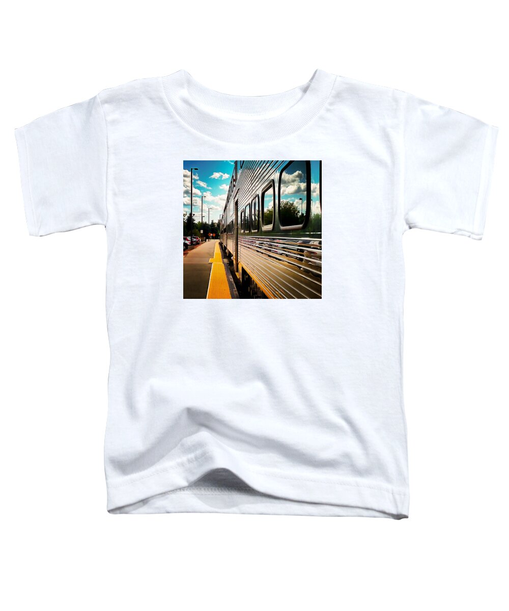 Metra Toddler T-Shirt featuring the photograph Silver Train by Britten Adams