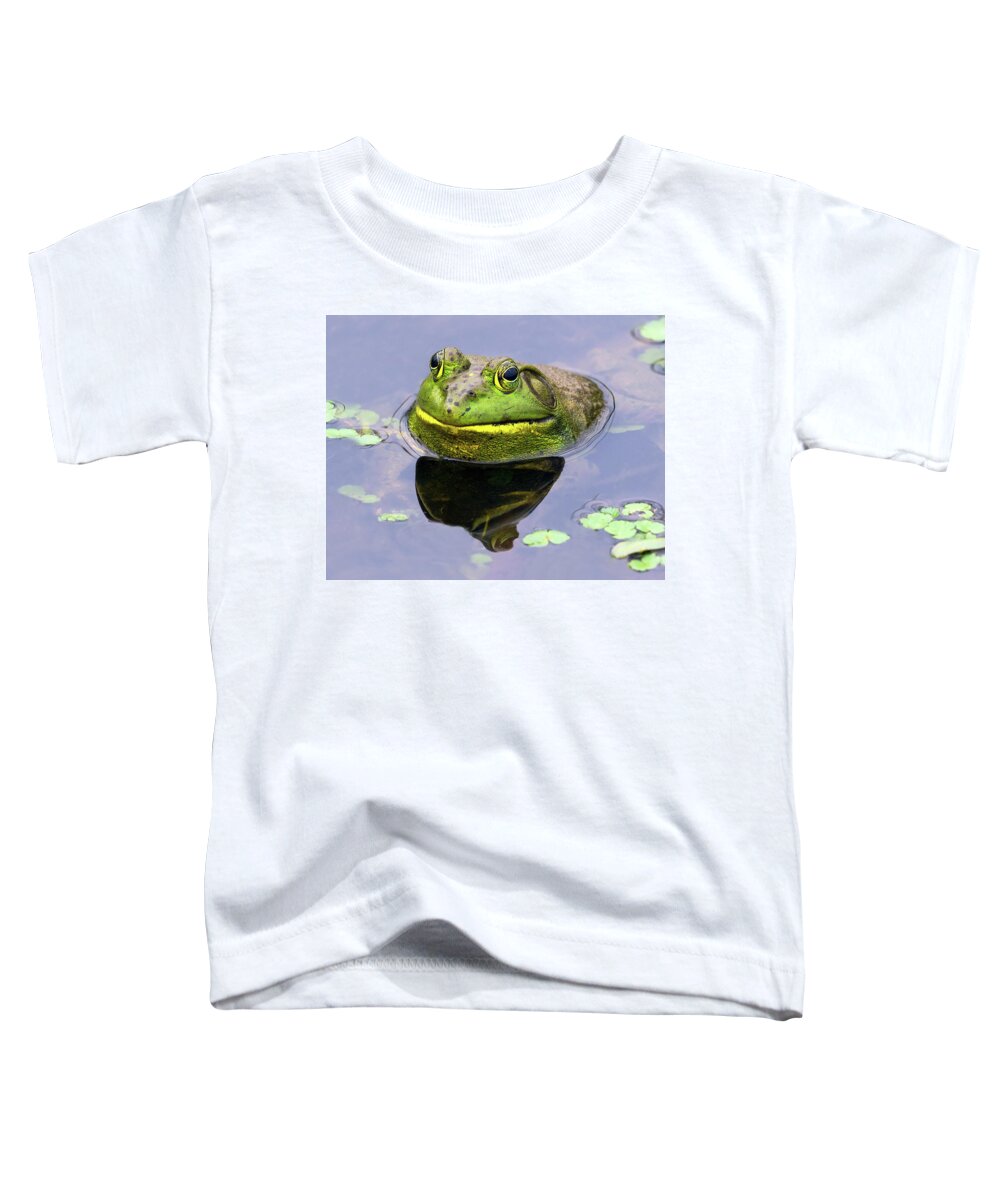 Bull Frog Toddler T-Shirt featuring the photograph Sir Bull Frog by Art Cole