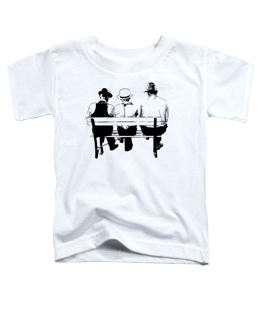 Central Toddler T-Shirt featuring the digital art Sitting On A Park Bench by Edward Fielding