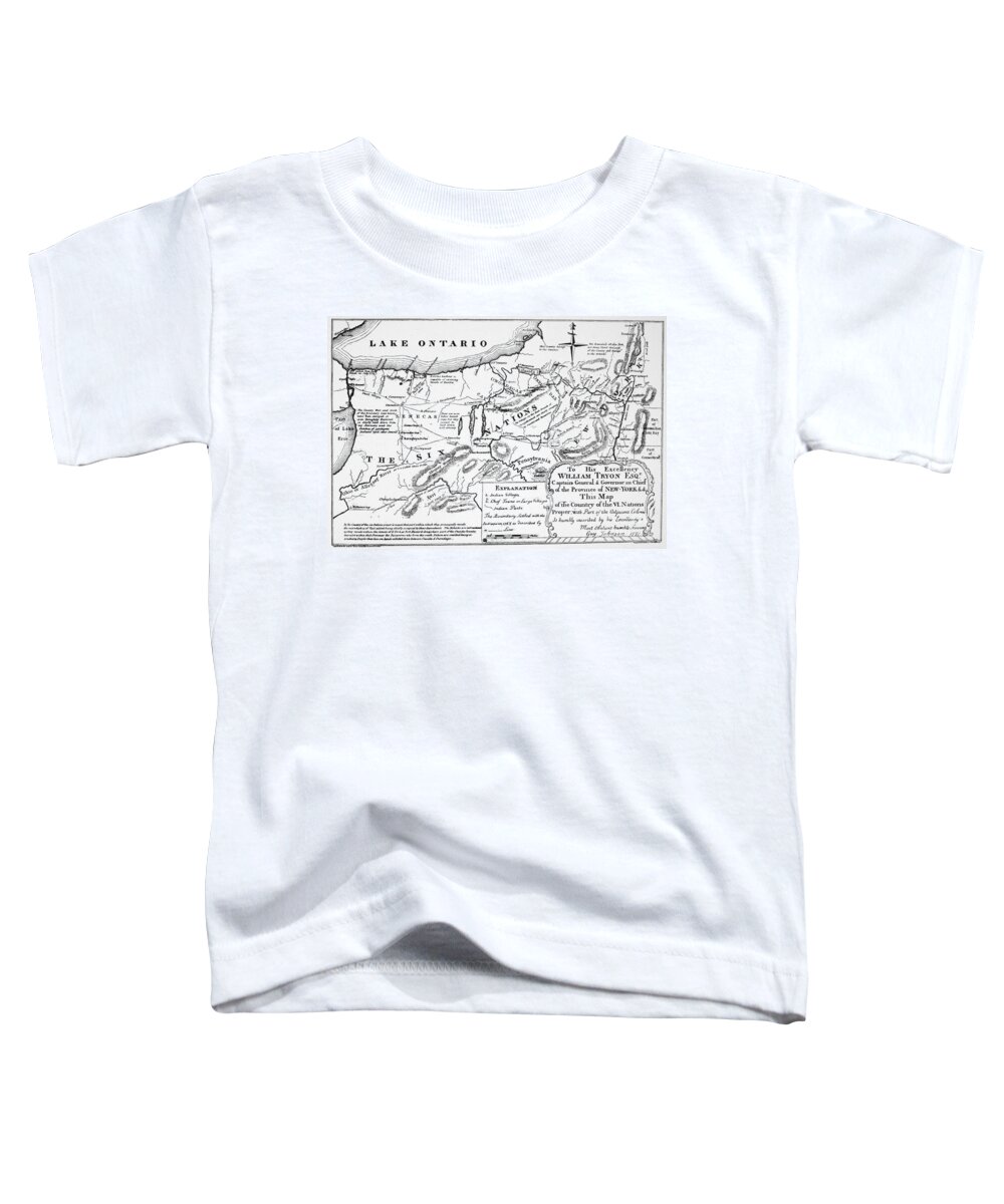 1771 Toddler T-Shirt featuring the drawing Six Nations Map 1771 by Guy Johnson