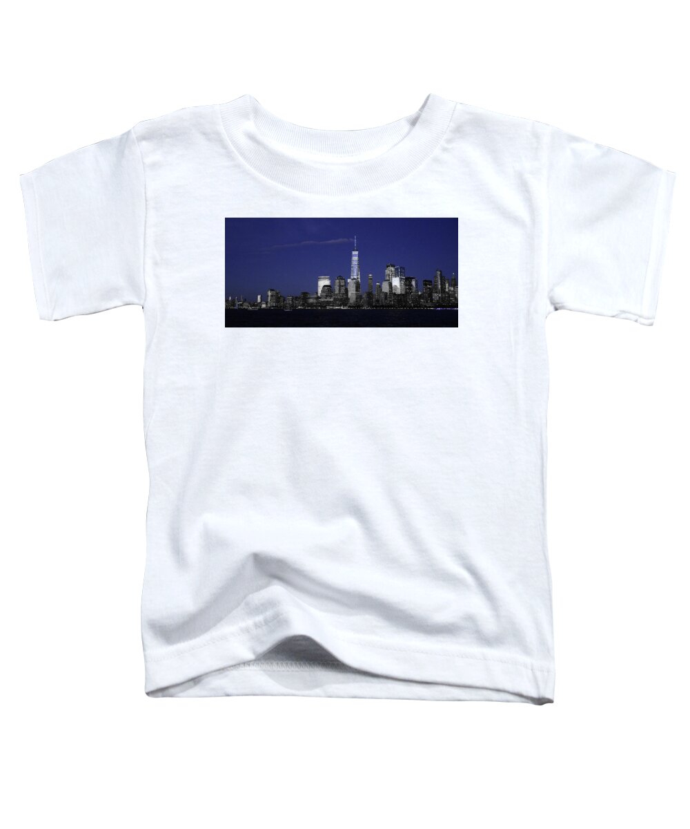Skyline Toddler T-Shirt featuring the photograph Skyline at Night by Daniel Carvalho