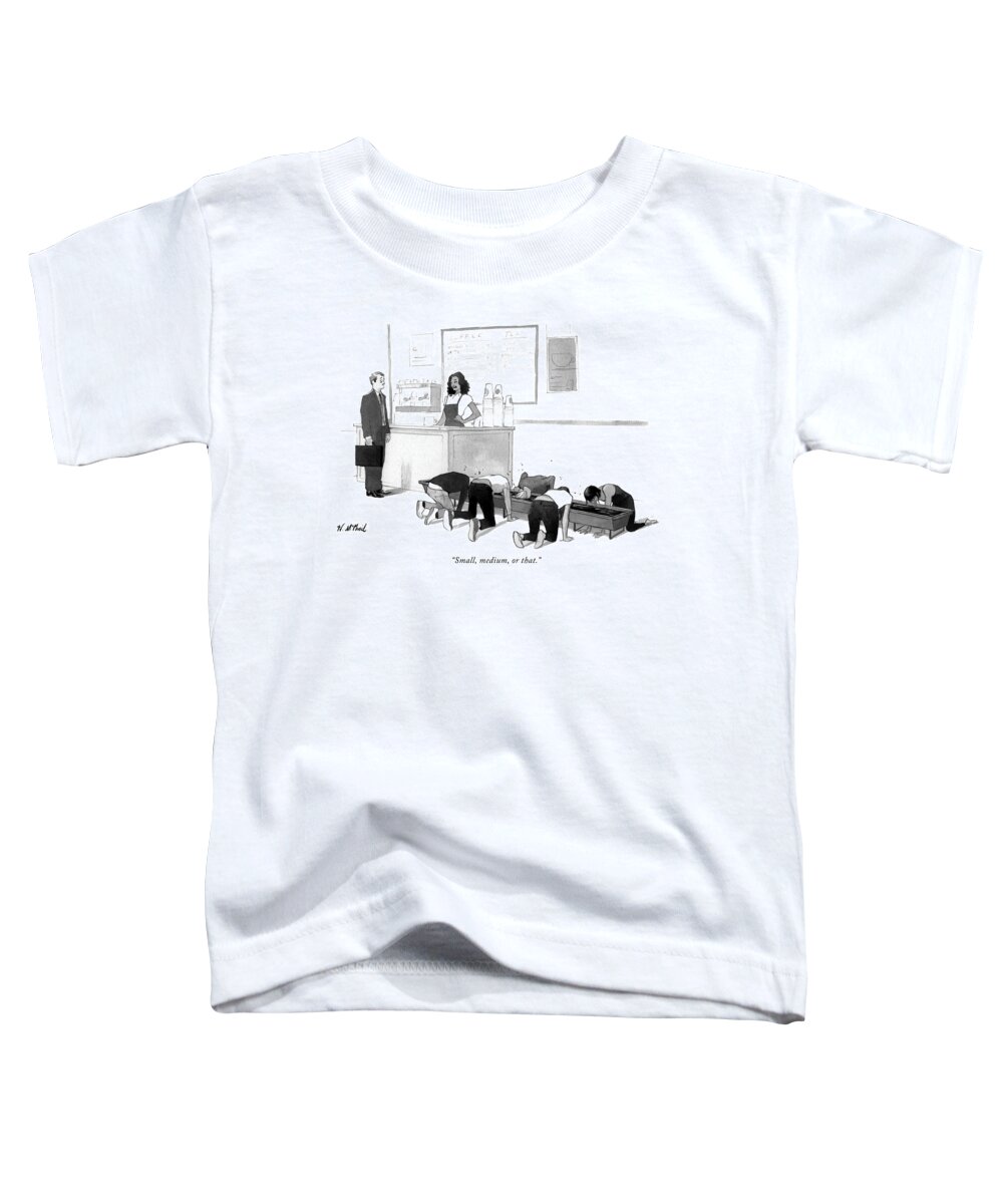 small Toddler T-Shirt featuring the drawing Small Medium or That by Will McPhail