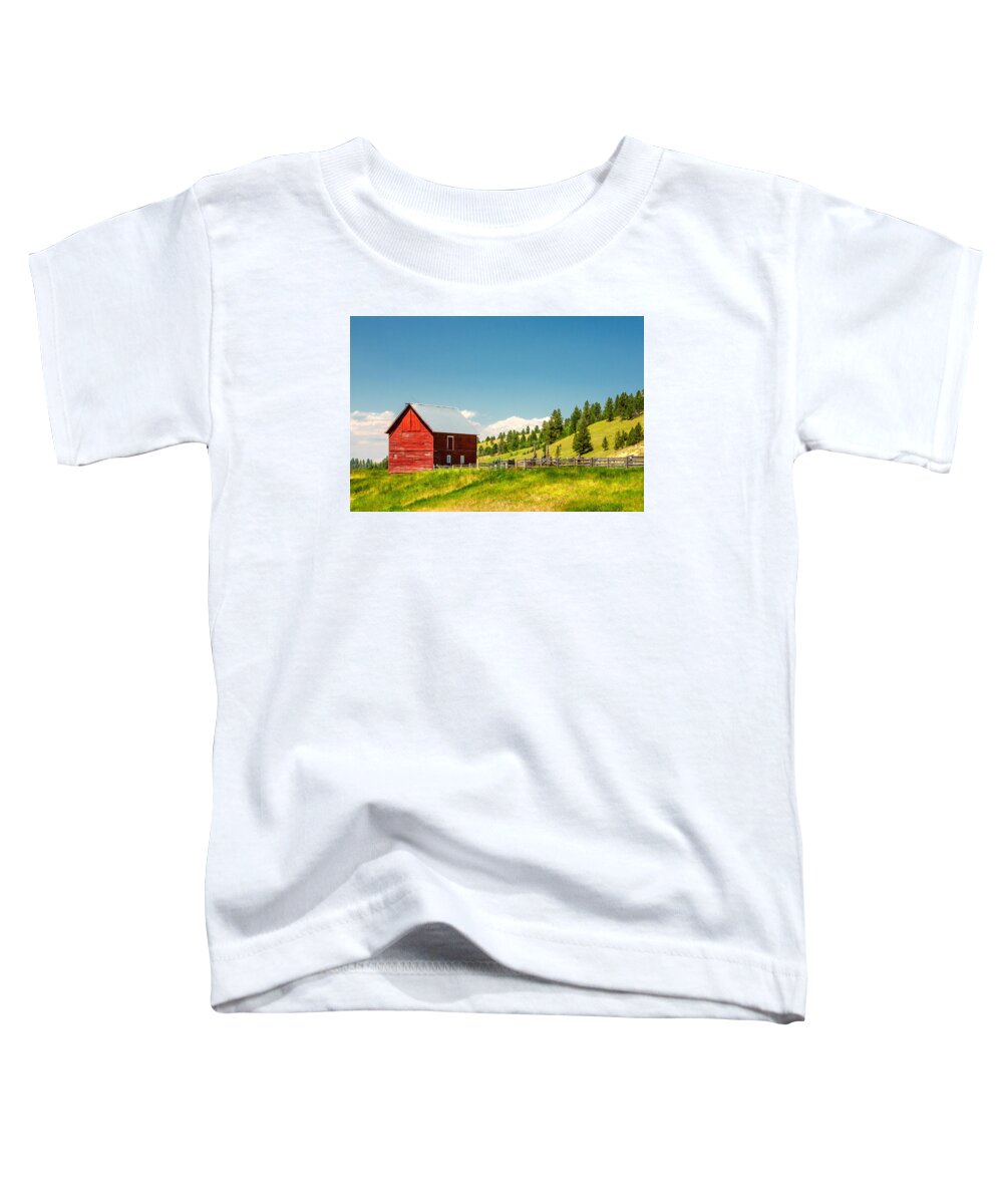 Red Toddler T-Shirt featuring the photograph Small Red Shed by Todd Klassy